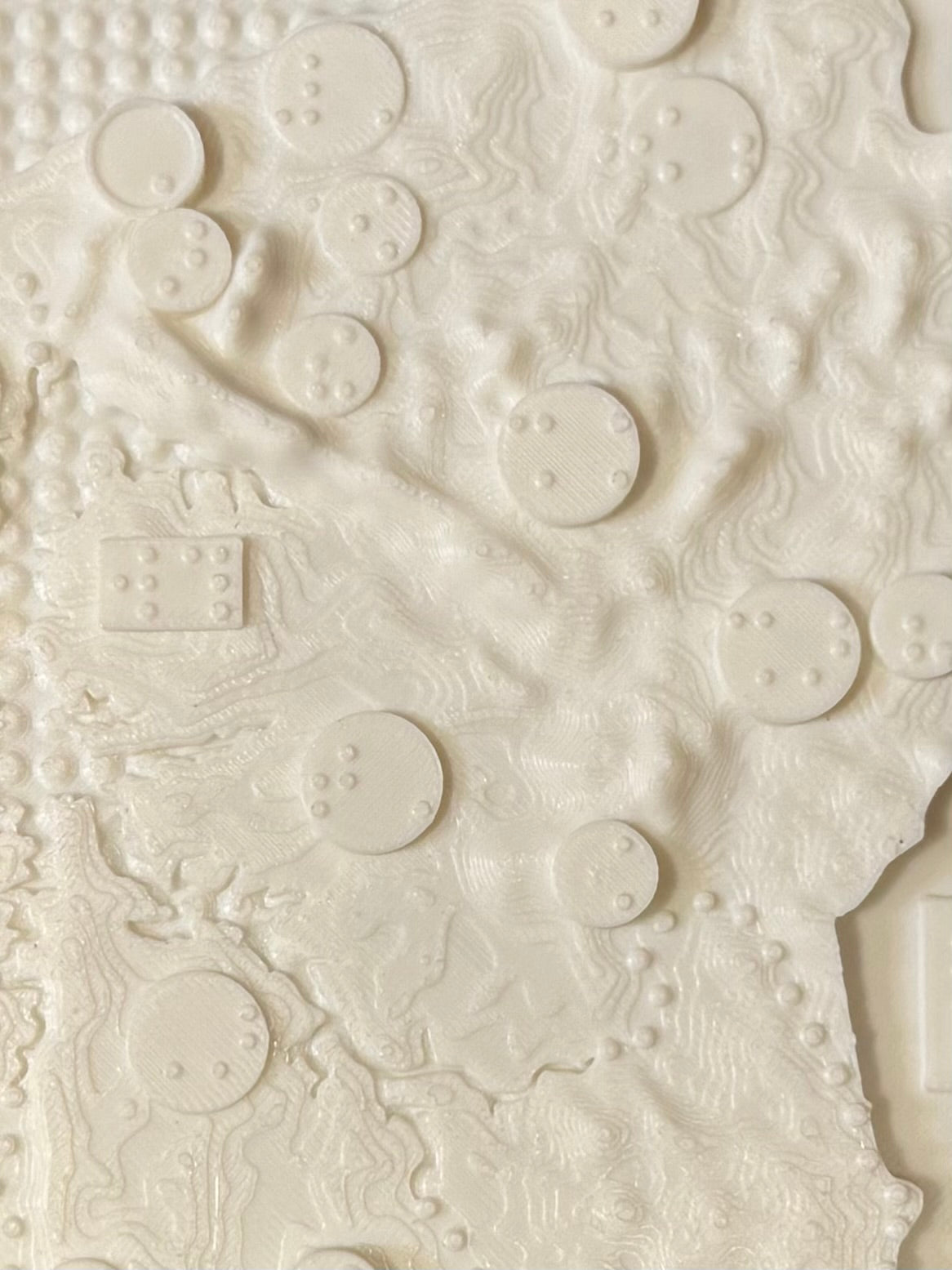Ghana map, braille, 3D printed