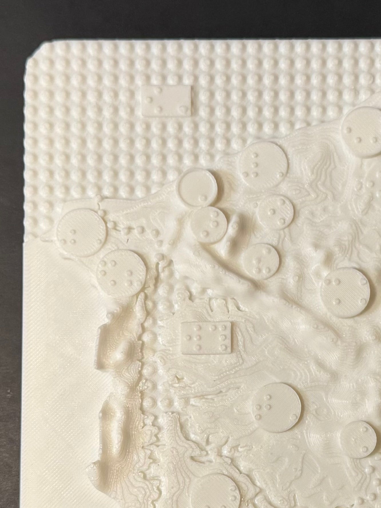 Ghana map, braille, 3D printed