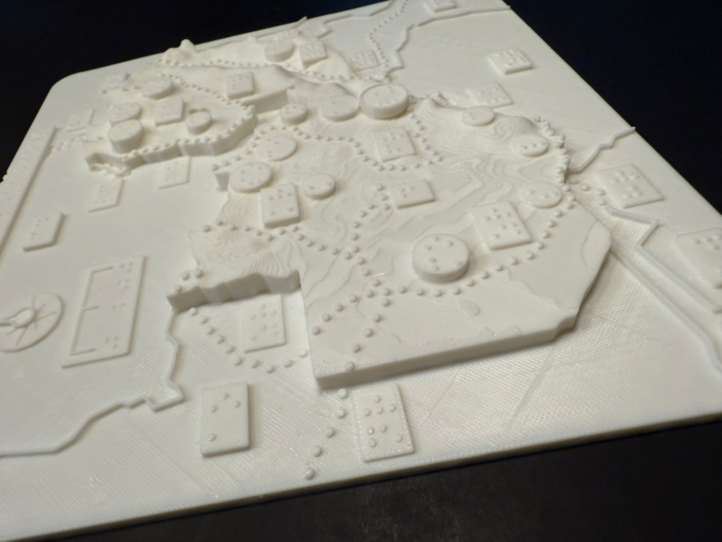 Zambia map, braille, 3D printed
