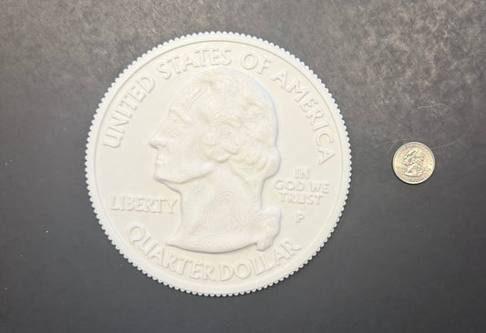 Alabama Quarter, Large 3D Printed Tactile, Two Separate Sides