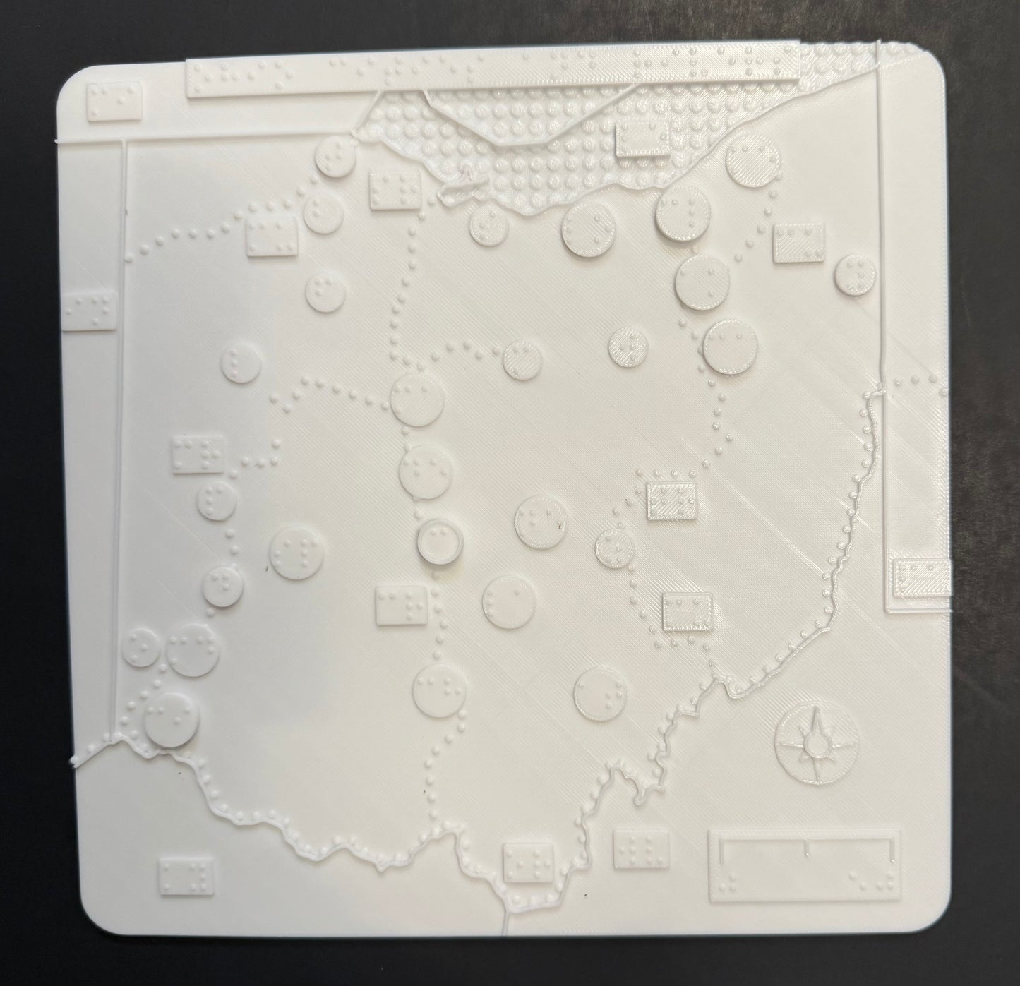 Ohio maps, braille, 3D printed