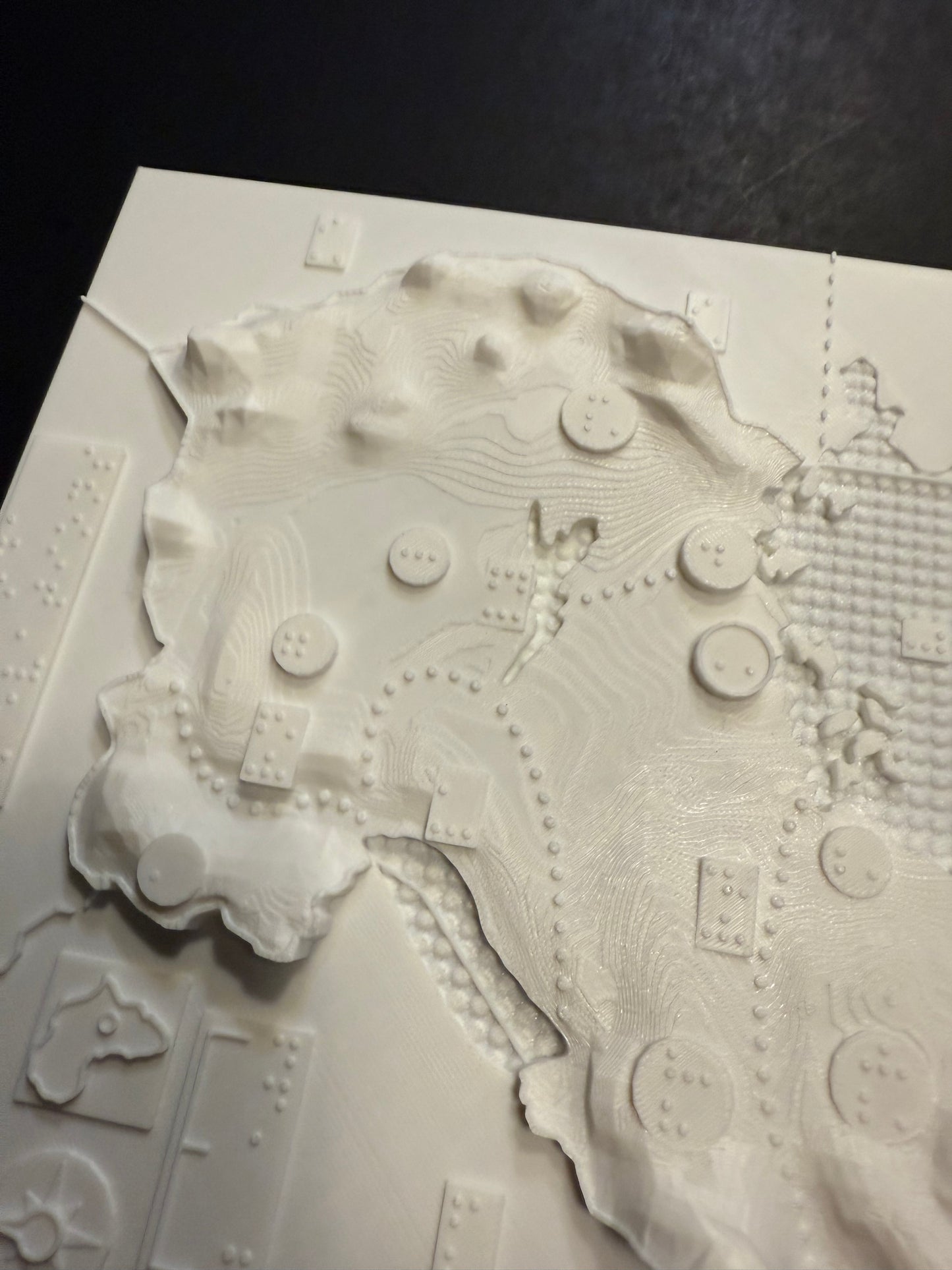 Uganda maps, braille, 3D printed
