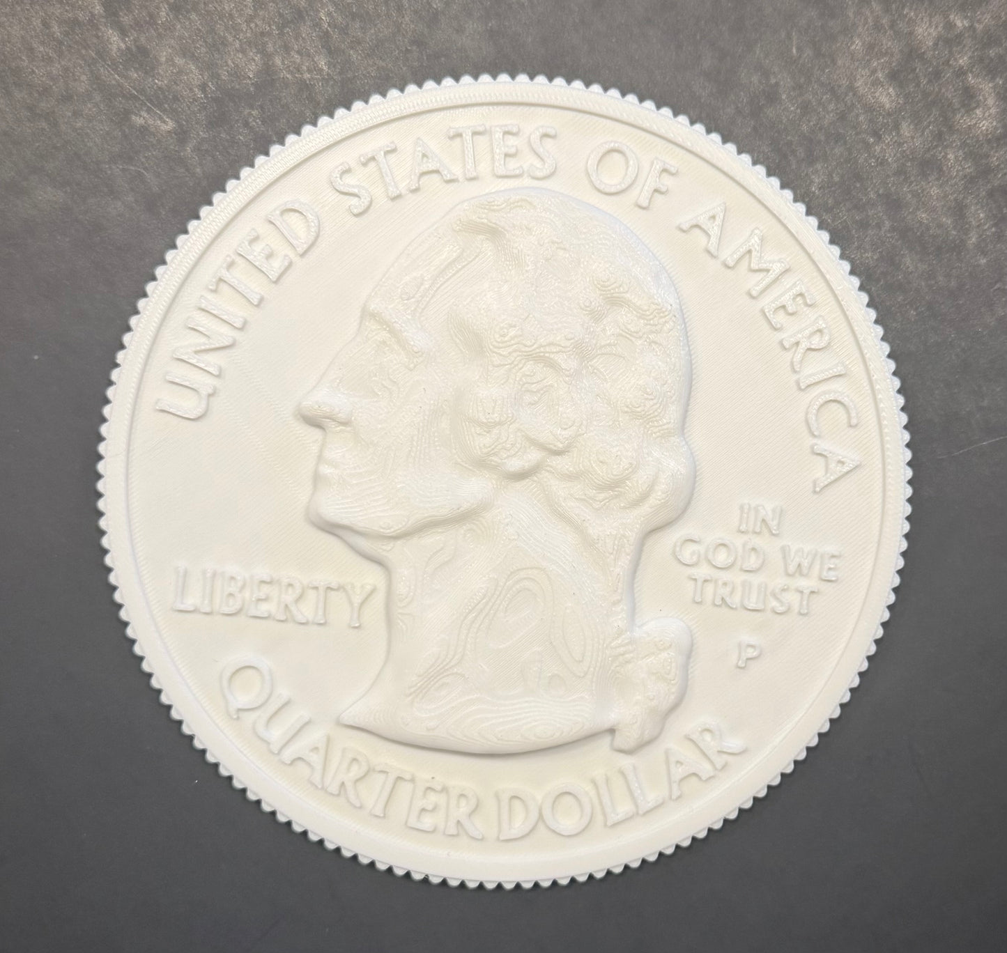 Alabama Quarter, Large 3D Printed Tactile, Two Separate Sides