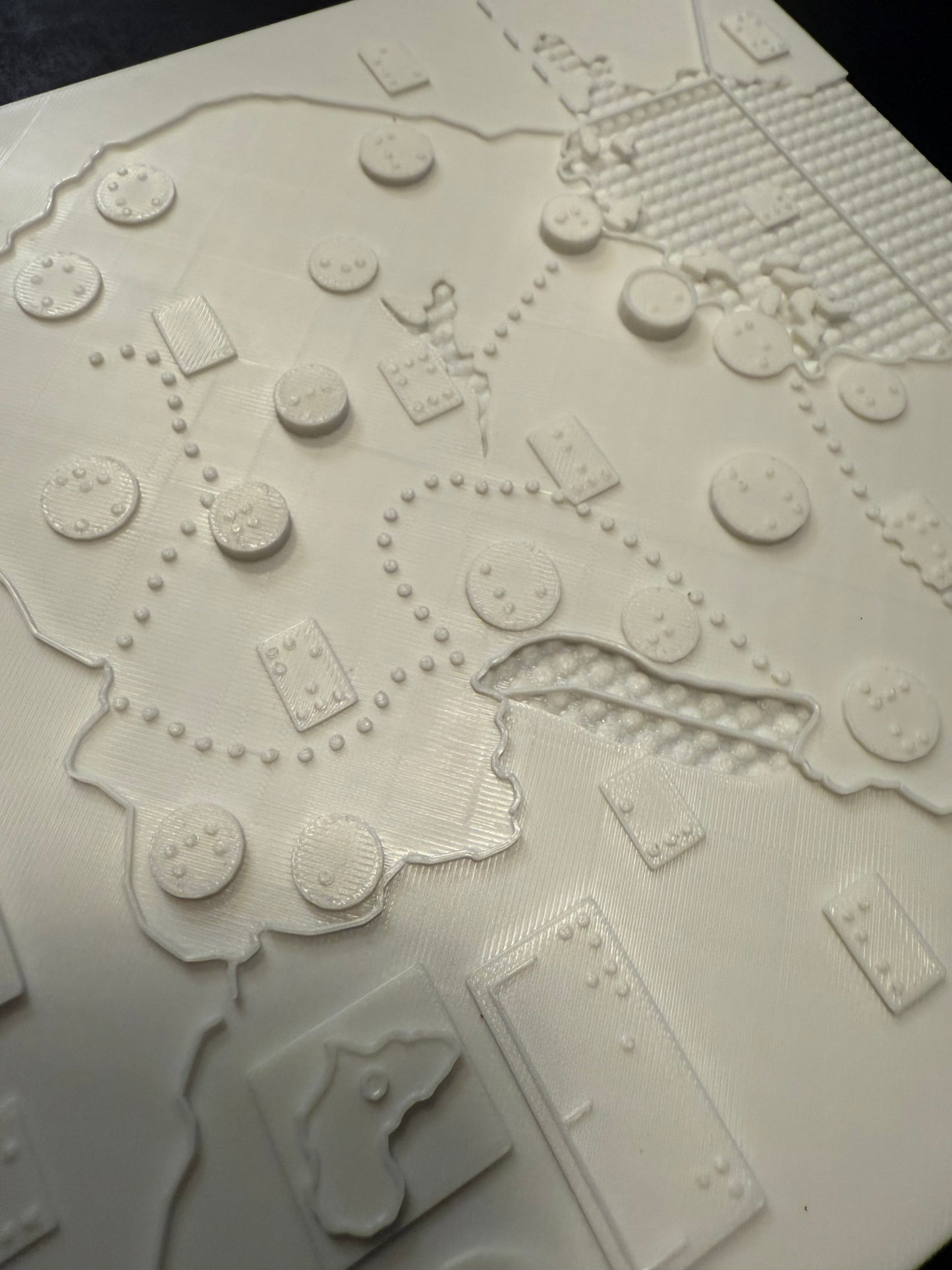 Uganda maps, braille, 3D printed