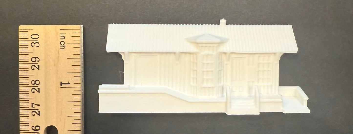 Peninsula Depot, Cuyahoga Valley, Flat N scale 1:160, unpainted, 3d printed