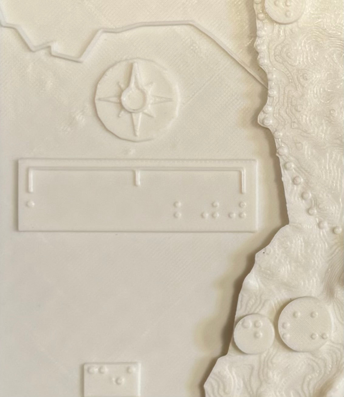 Ghana map, braille, 3D printed