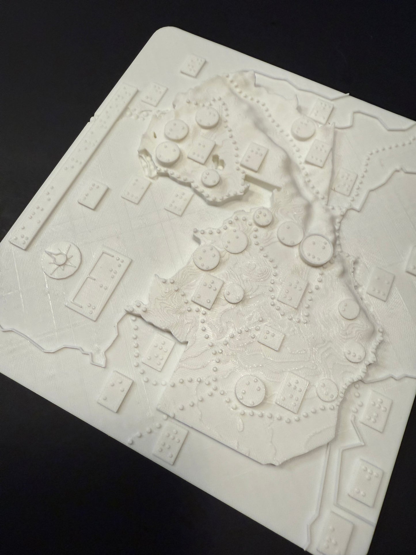 Zambia map, braille, 3D printed