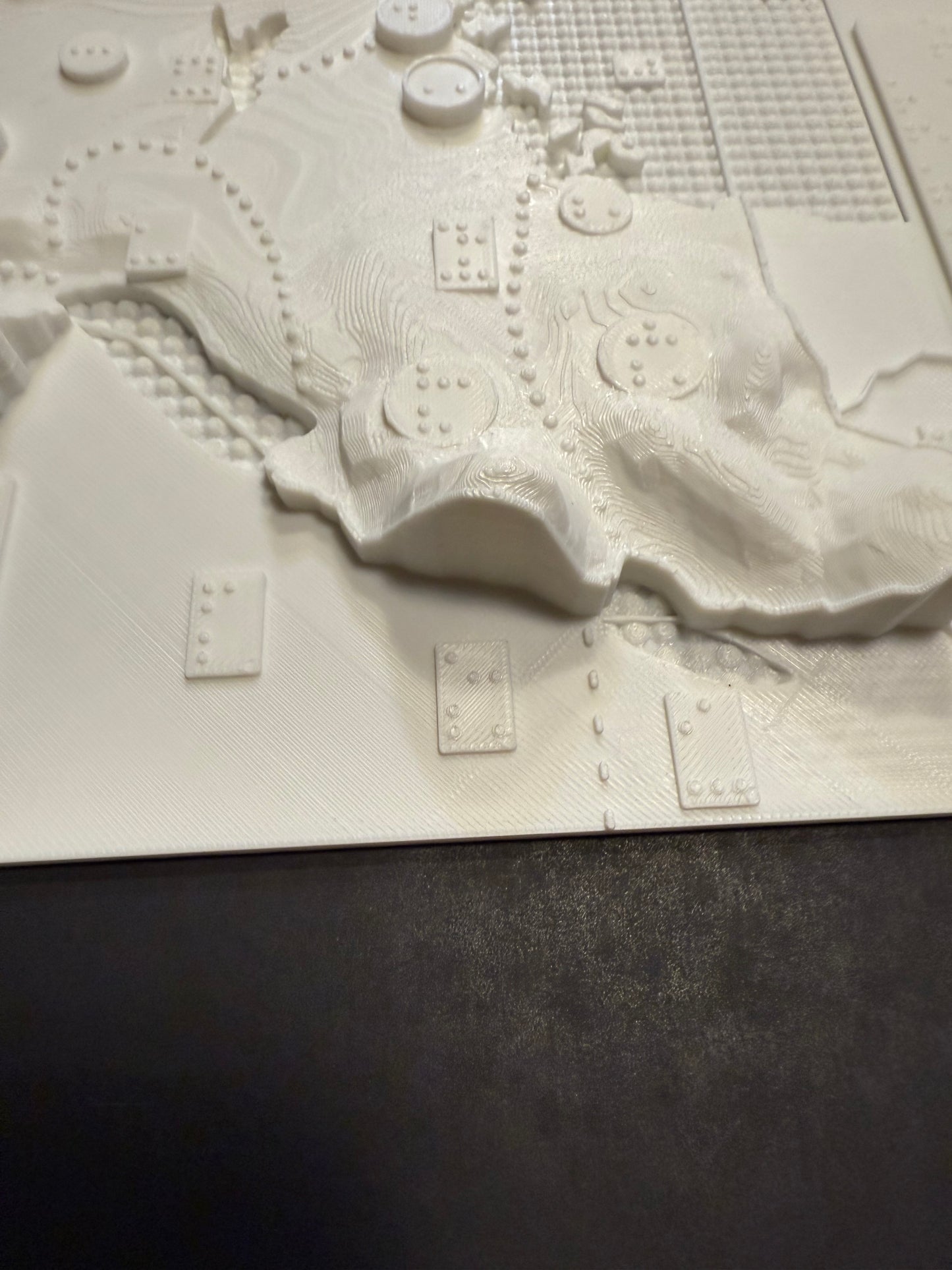 Uganda maps, braille, 3D printed
