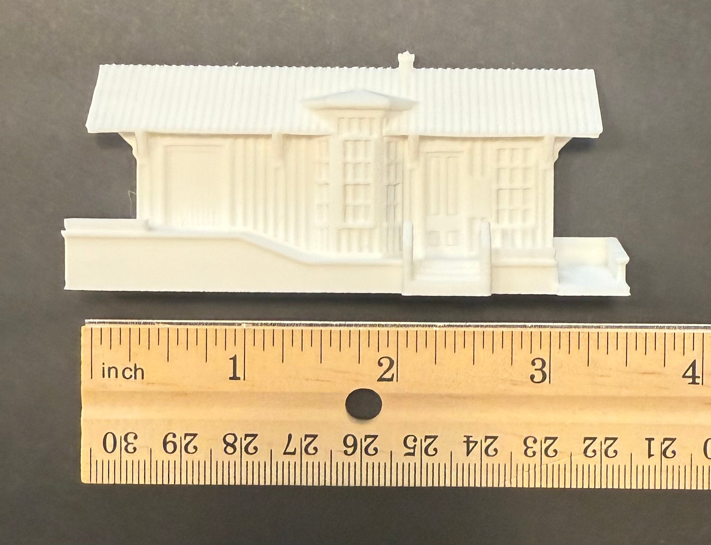 Peninsula Depot, Cuyahoga Valley, Flat N scale 1:160, unpainted, 3d printed
