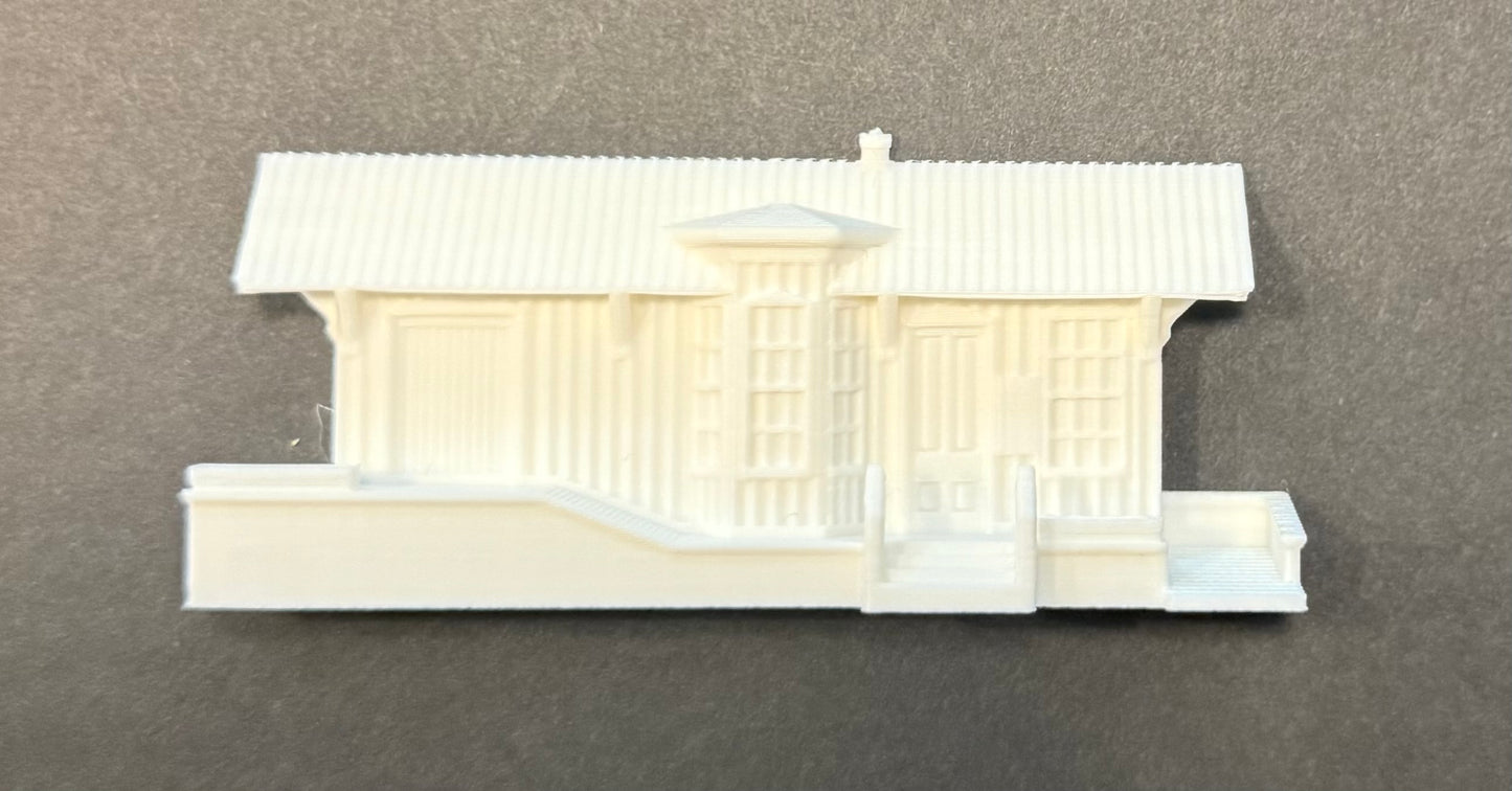 Peninsula Depot, Cuyahoga Valley, Flat N scale 1:160, unpainted, 3d printed