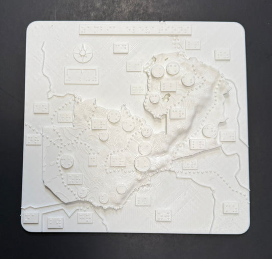 Zambia map, braille, 3D printed